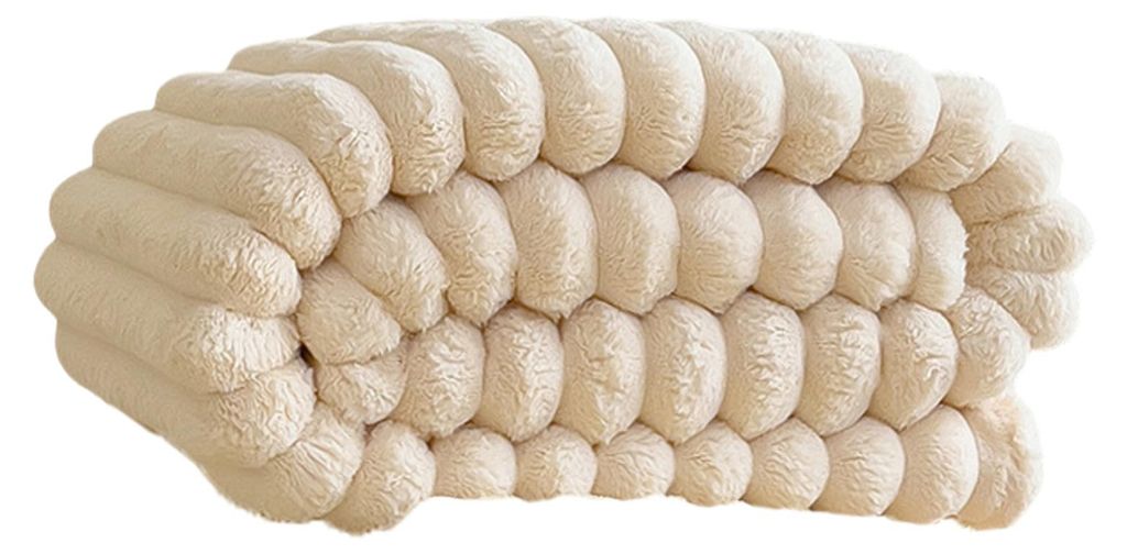 Kuschelige Plüschdecke aus Kunstkaninchenfell, weiche Luftpolsterdecke, warme, dicke Felldecke für Sofa, Bett und Wohnzimmer