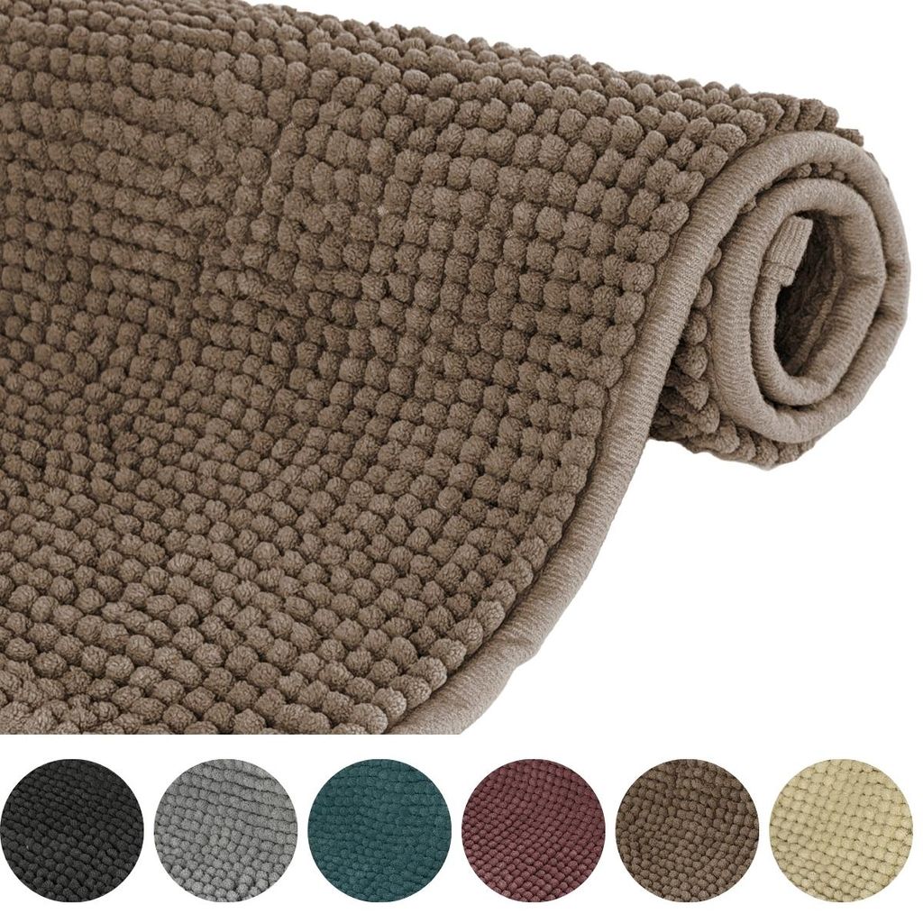 Badematte Badezimmerteppich Chenille Mikrofaser Rutschfest Produktbild 