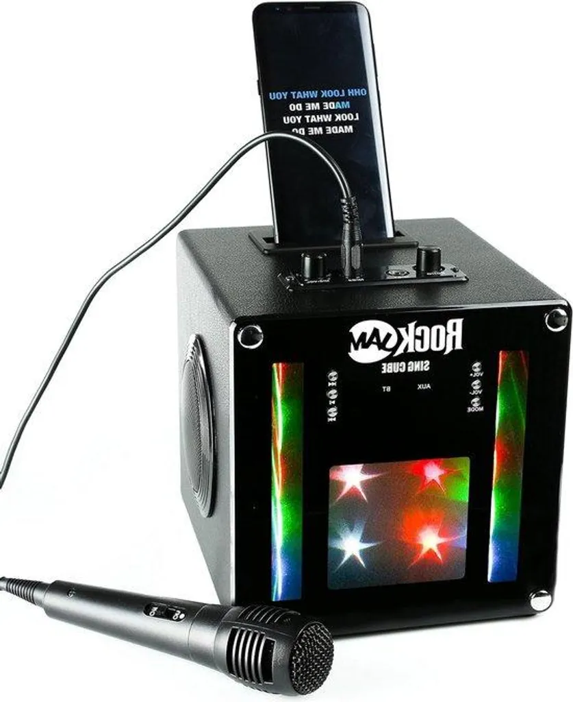 Machine Karaoké 5W Bluetooth 2 Micros - Éclairage LED et Effets Sonores