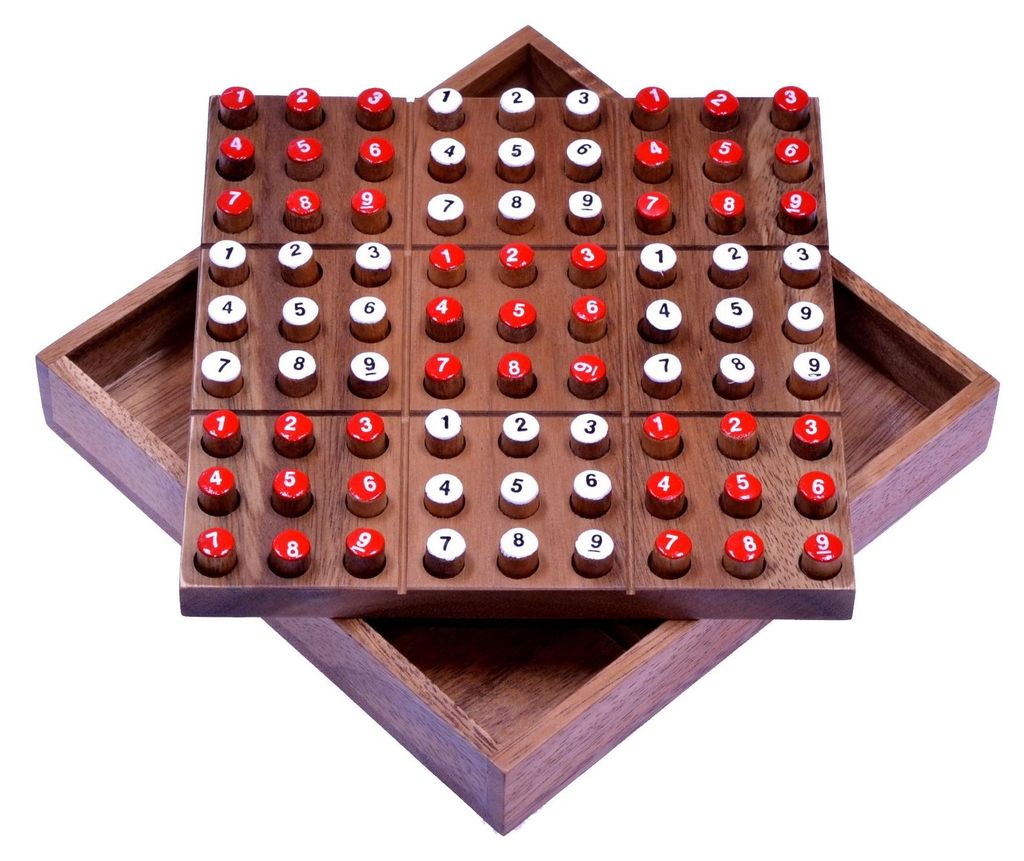 Sudoku mit Zahlensteckern - Spielfeld 18 x 18 cm - Produktbild 
