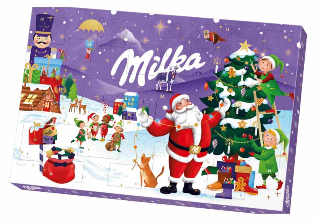 Milka Adventskalender mit 24 weihnachtlichen Figuren, Produktbild 