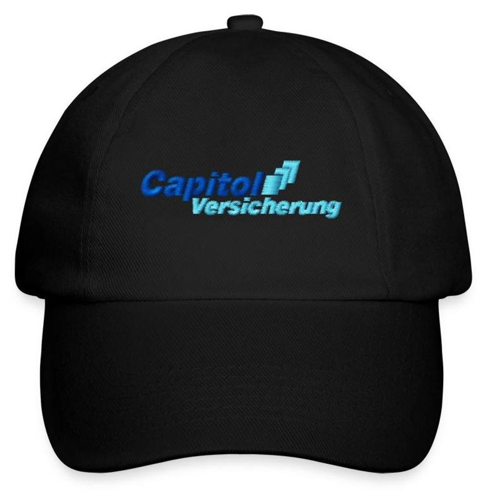Spreadshirt Stromberg Gesticktes Logo Der Capitol Versicherung Baseballkappe, One size, Schwarz/Schwarz