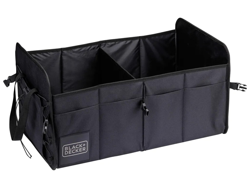 Boîte de rangement coffre noire robuste, imperméable et pliable - 60 cm