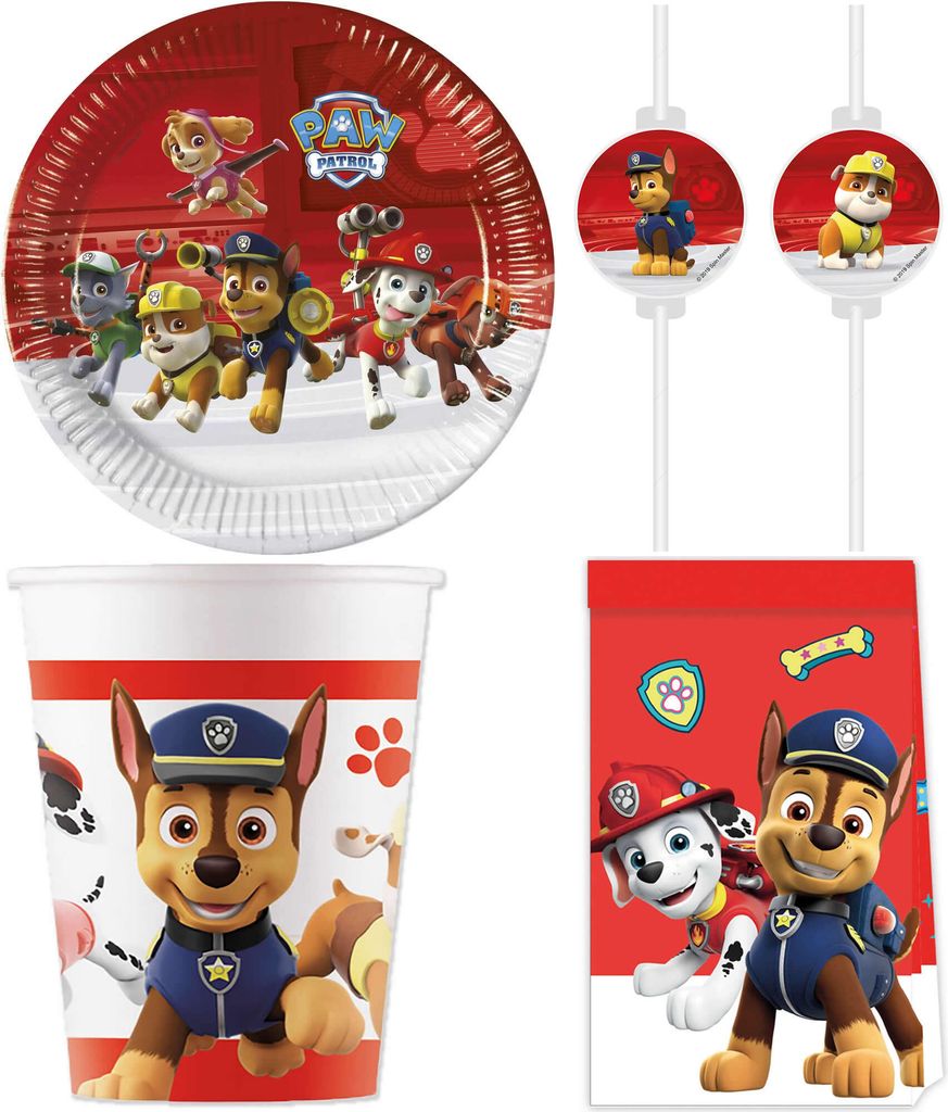32-tlg. Set Kindergeburtstag Party Feier Fete Deko Motto Paw Patrol Ready for Action