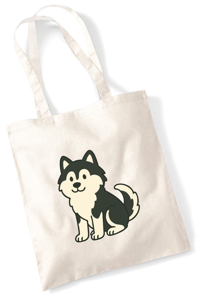 Huuraa Jutebeutel Pomsky Comic PomPom 10 Liter Natural Baumwolle Tasche Geschenkidee