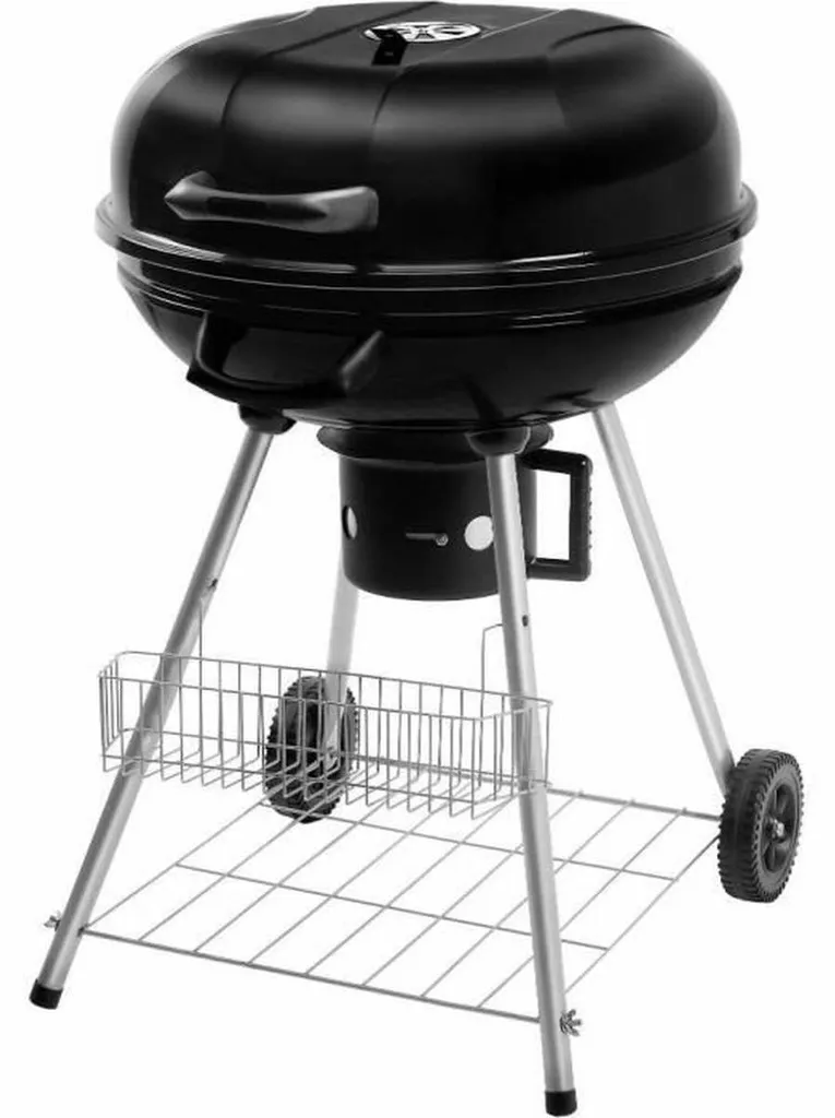 Barbecue charbon de bois rond avec couvercle pour grillade jardin