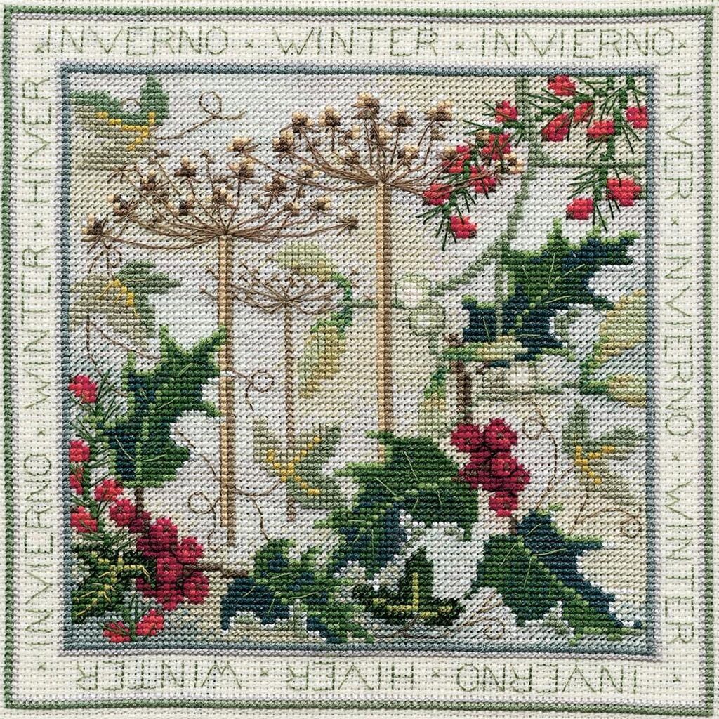 Bothy Threads "Vier Jahreszeiten - Winter" Kreuzstich-Set, 16,5x16,5cm, DWFS04