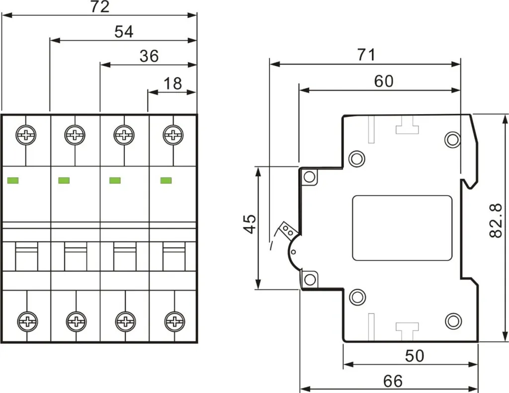 Disjoncteur 20A B 3P TRACON - Protection électrique triphasée courbe B