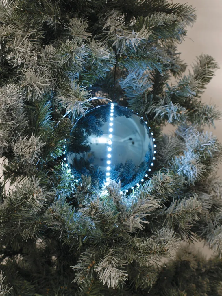Boule lumineuse LED bleu glacier de 15cm pour décoration de table - 2