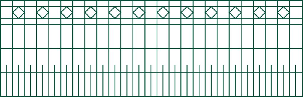 Schmuckzaun Madrid - Farbe: grün, Höhe: 81 cm, Länge: 251 cm