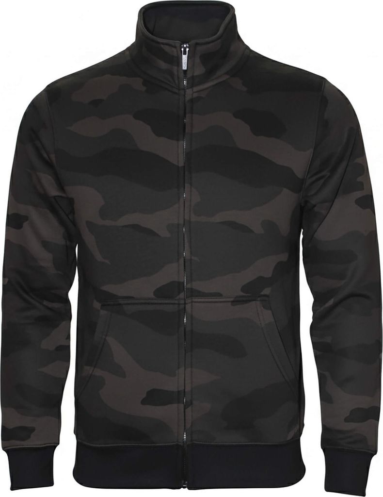 ROCK-IT Apparel Herren Sweater – Flauschige Sweatjacke mit Stehkragen Dark Camo S