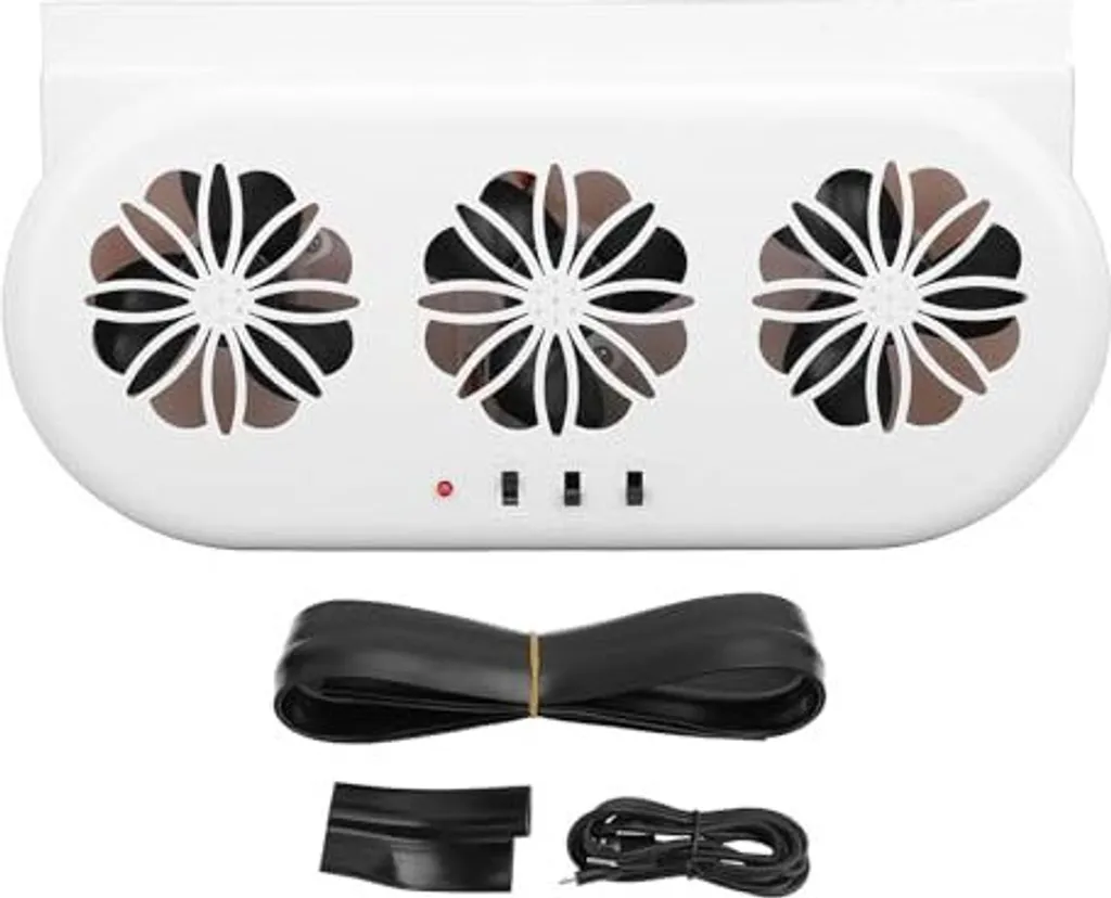 Ventilatore Solare Auto Bianco - Proteggi i tuoi Bambini dal Calore