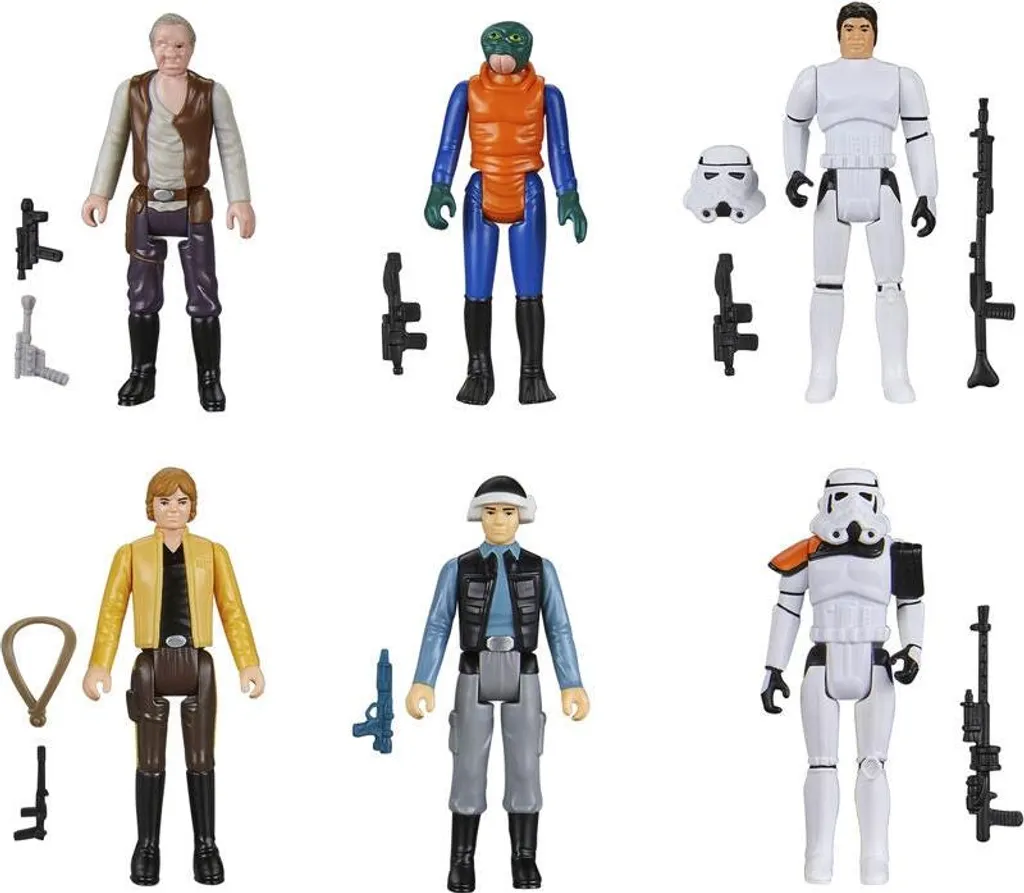 Pack 6 figurines Star Wars 9,5 cm avec détails authentiques et socles
