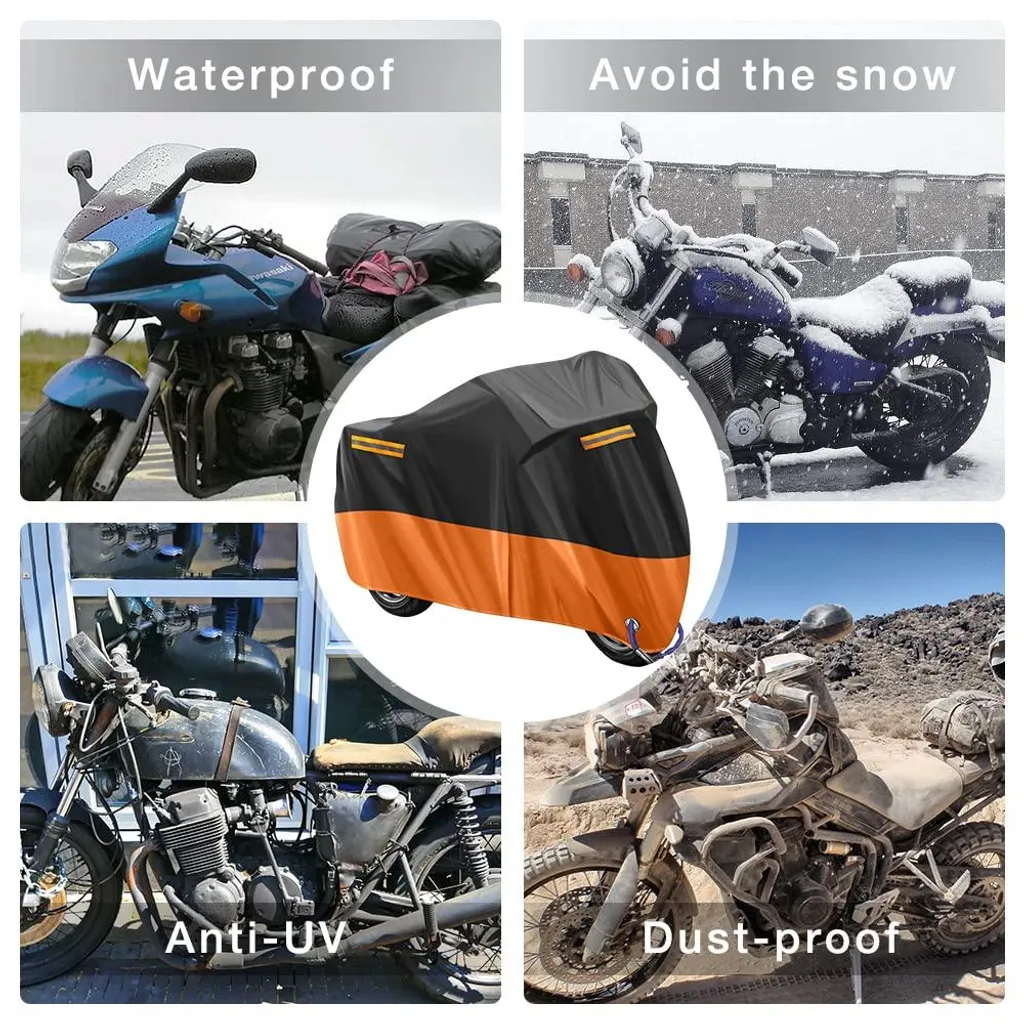 Bâche de moto extérieure imperméable orange 265cm pour grands modèles - 2