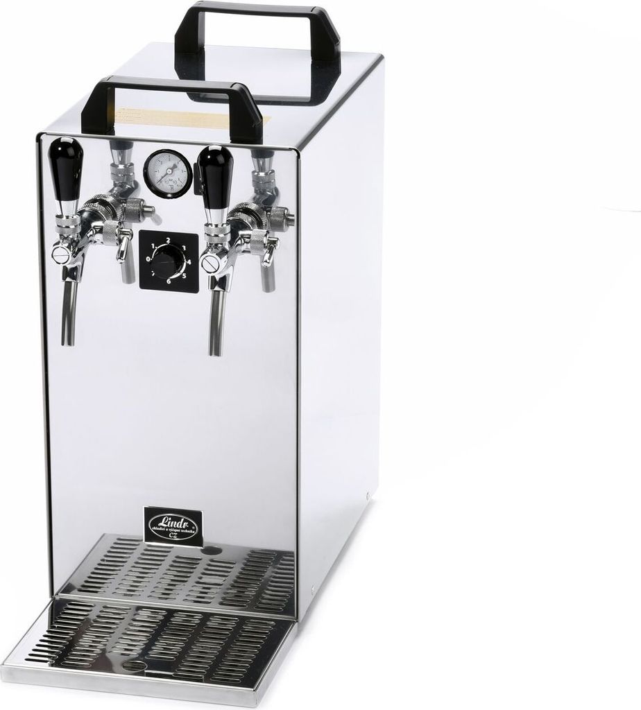 Zapfanlage, Bierzapfanlage Kontakt 40/K PROFI, 2-leitig, 50 Liter/h, Trockenkühlgerät mit Membranpumpe u. integriertem Druckregler, Edelstahlgeh...
