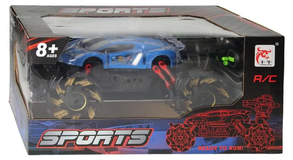 Voiture RC 4x4 tout-terrain avec pneus monstrueux et radiocommande 2.4GHz