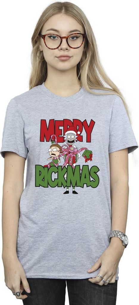Rick And Morty - "Merry Rickmas" T-Shirt für Damen BI49035 (XXL) (Grau)