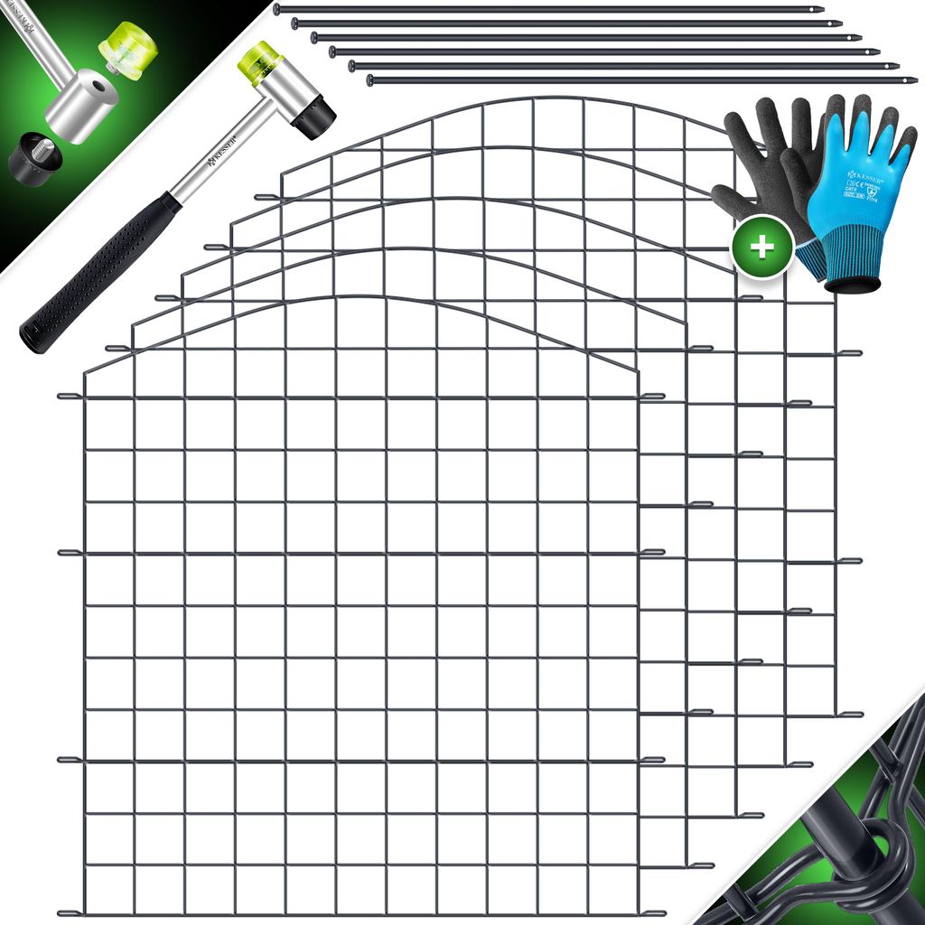 KESSER® Teichzaun Gartenzaun Steckzaun Komplettset Metall Produktbild 