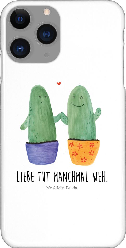 Mr. & Mrs. Panda Iphone 11 Pro Handyhülle Kaktus Liebe - Weiß - Geschenk, Premium Kunststoff, Kakteen, Hochzeit, Love, Pärchen, Liebesbotschaft,...