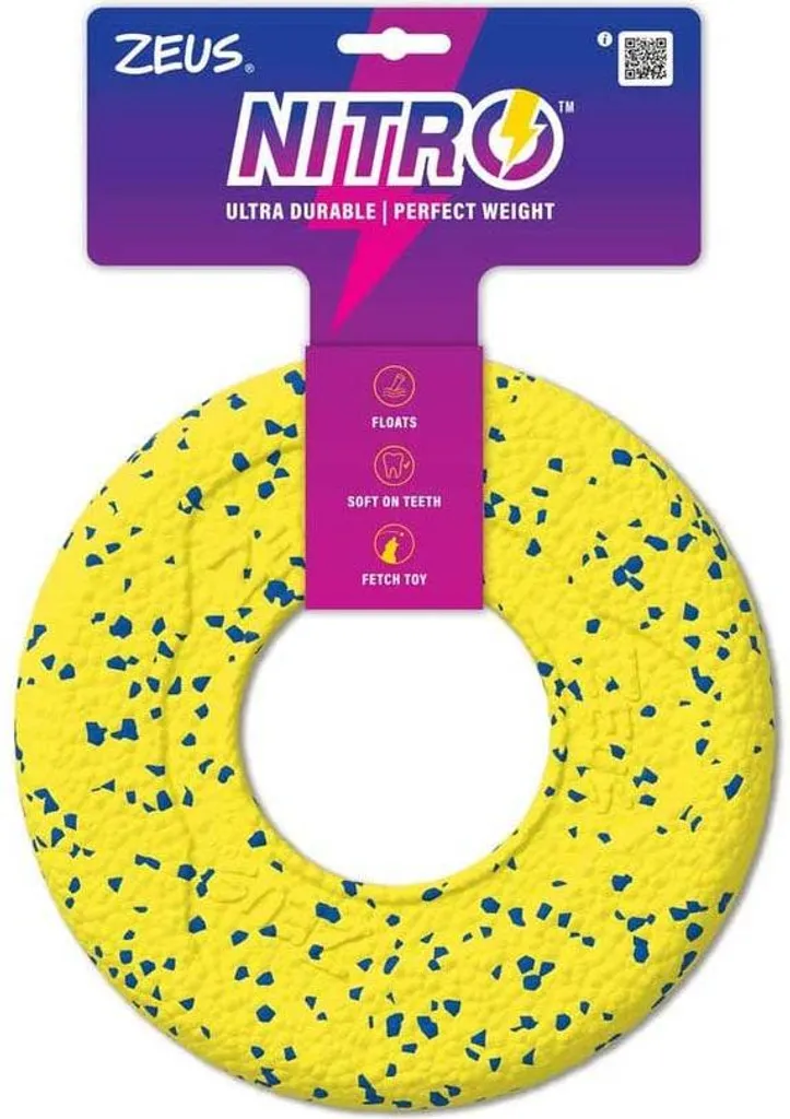 Frisbee Zeus Nitro jaune One Size : un jouet visible et incassable pour chien