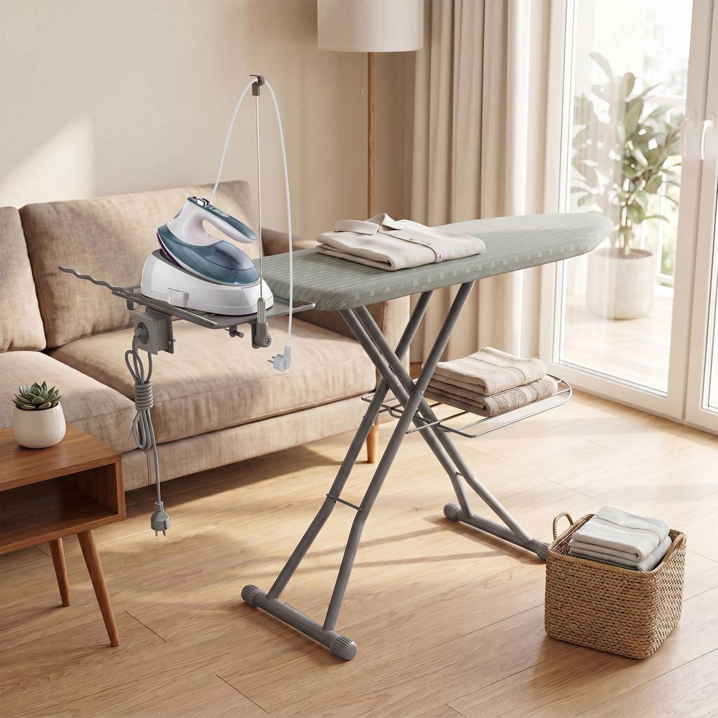 SONGMICS Bügelbrett mit Steckdose, für Dampfbügeleisen, Produktbild 