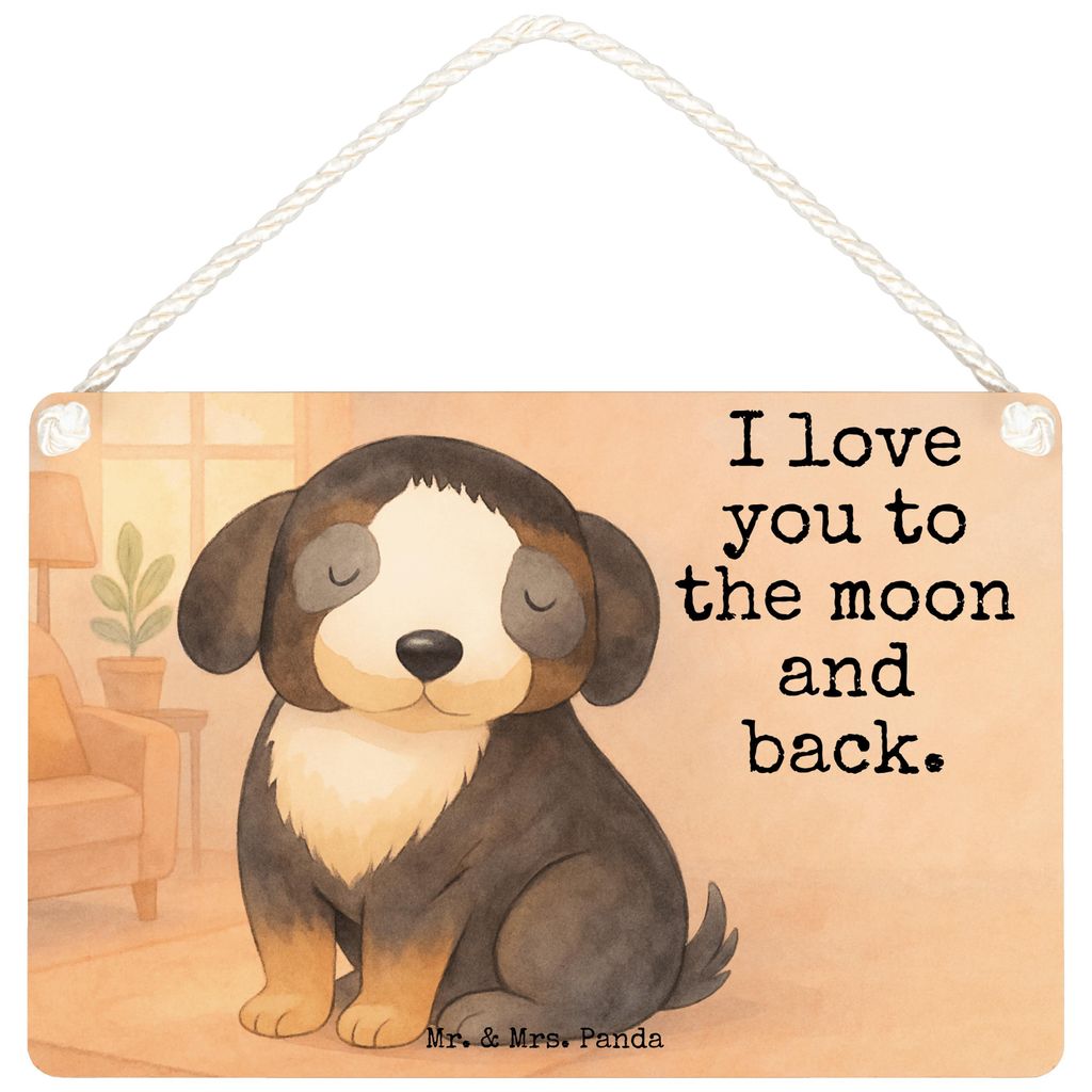 Mr. & Mrs. Panda Schild Hund Entspannen Design DIN A5 - Weiß - Geschenk, Sprüche, Holzschild, Süß, Türschild, kleine aufmerksamkeit, wandtafel...