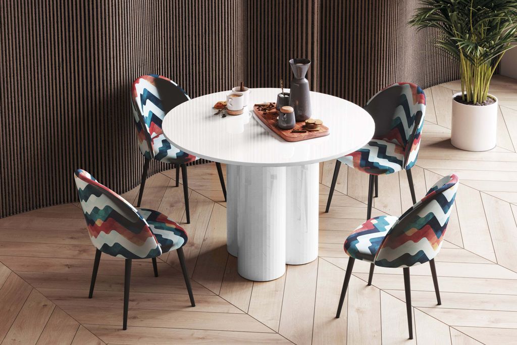 Design Esstisch Tisch HRE-111 rund Hochglanz Esszimmer 100 x 75 cm