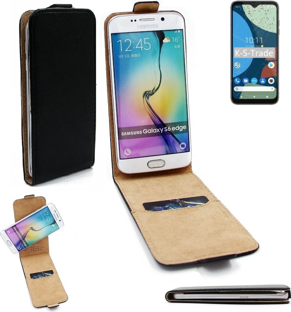 K-S-Trade Schutz-Hülle Handy-Hülle kompatibel mit Fairphone 4 Flipstyle 360° Smartphone Tasche, schwarz, Case Flip cover