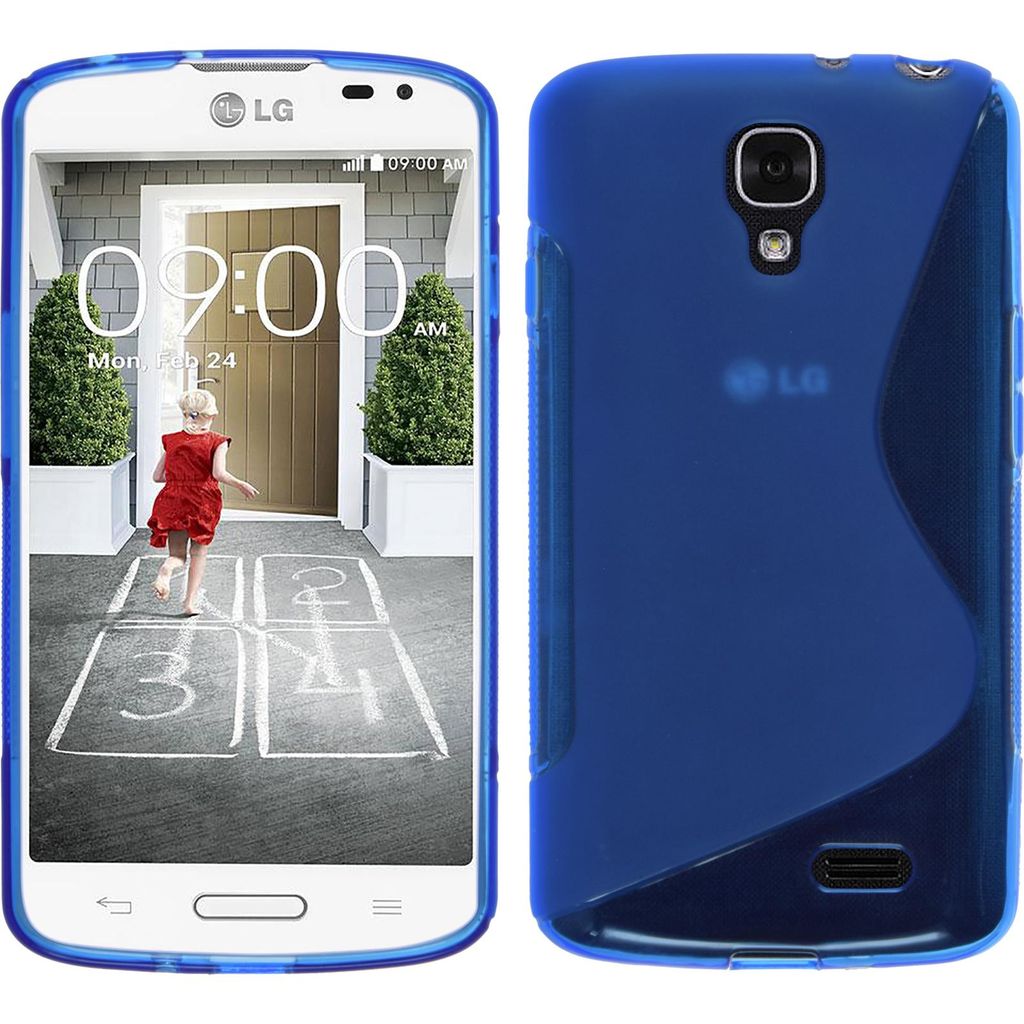 PhoneNatic Case kompatibel mit LG F70 - blau Silikon Hülle S-Style + 2 Schutzfolien