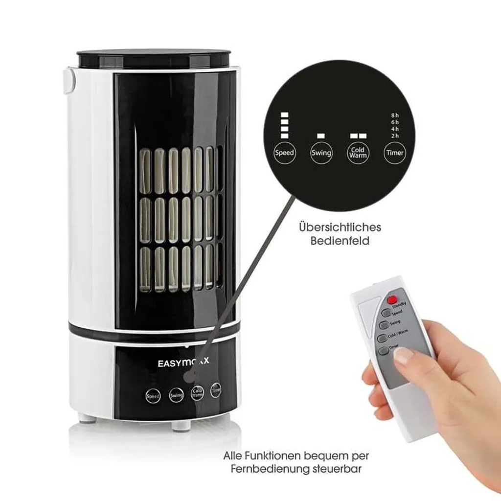EASYmaxx Mini Air Cooler Mobile: Aria Calda e Fredda per Smart Working - 12