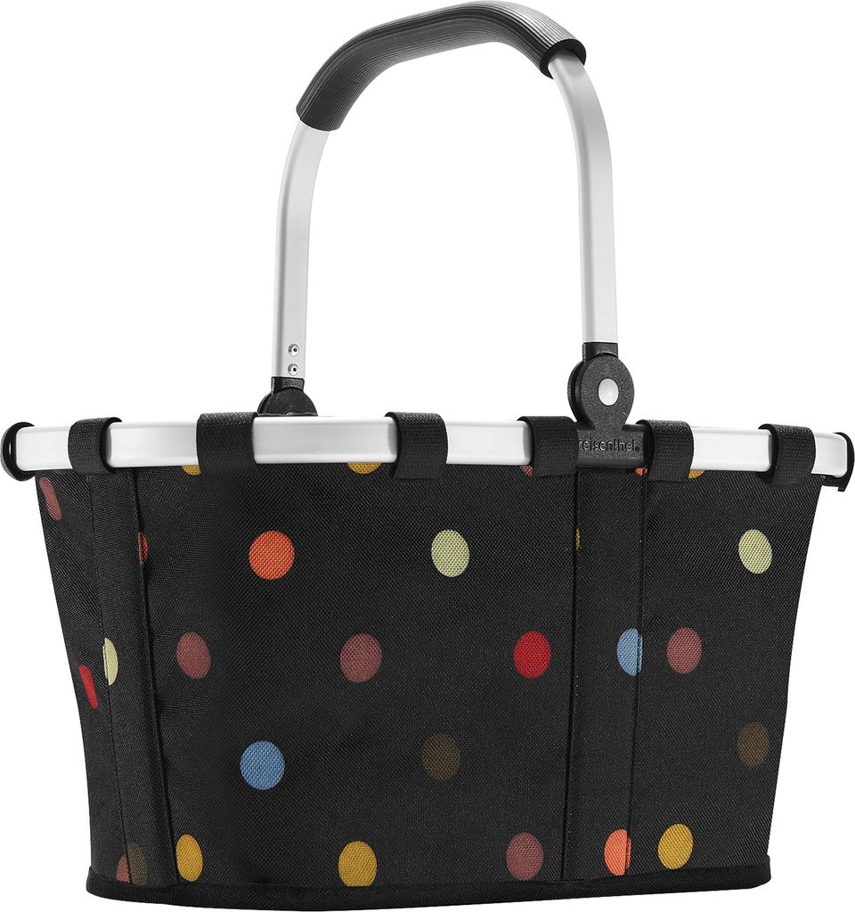 Reisenthel carrybag XS dots Einkaufskorb Picknickkorb Henkelkorb 5 Liter schwarz mit Punkten - Größe XS - Dots