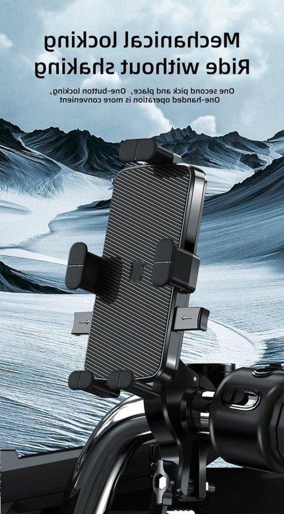 Handyhalter für Fahrrad - Handyhalter Stabil und Sicher Einhandbedienung 360° Drehbar für iPhone - Fahrrad - Motorrad