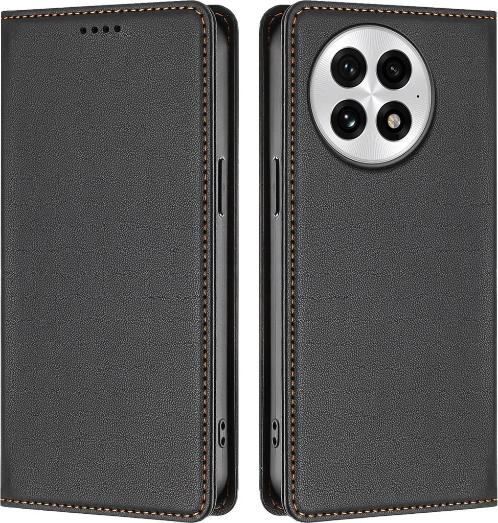 Custodia Pelle OnePlus 13: Cover Flip Magnetica con Supporto Nero