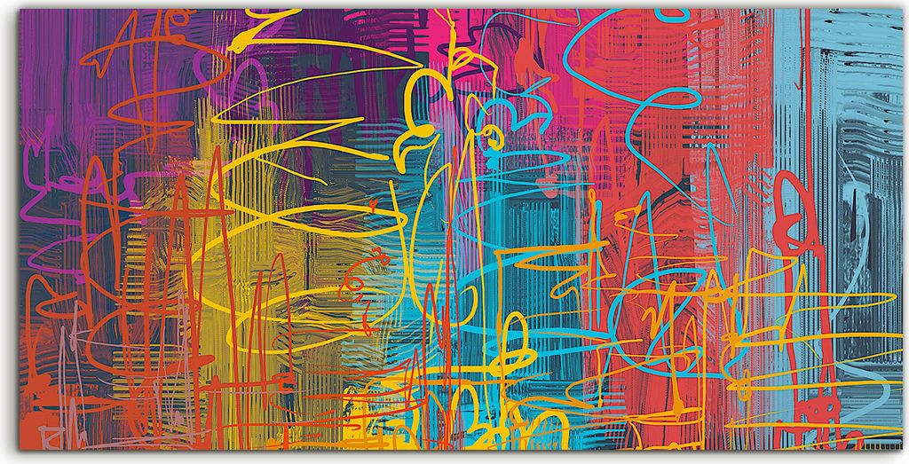 Coloray Spritzschutz aus Glas 120x60 Wandkunst Küchenrückwand Ausdrucksstarke Malerei moderne Kunst