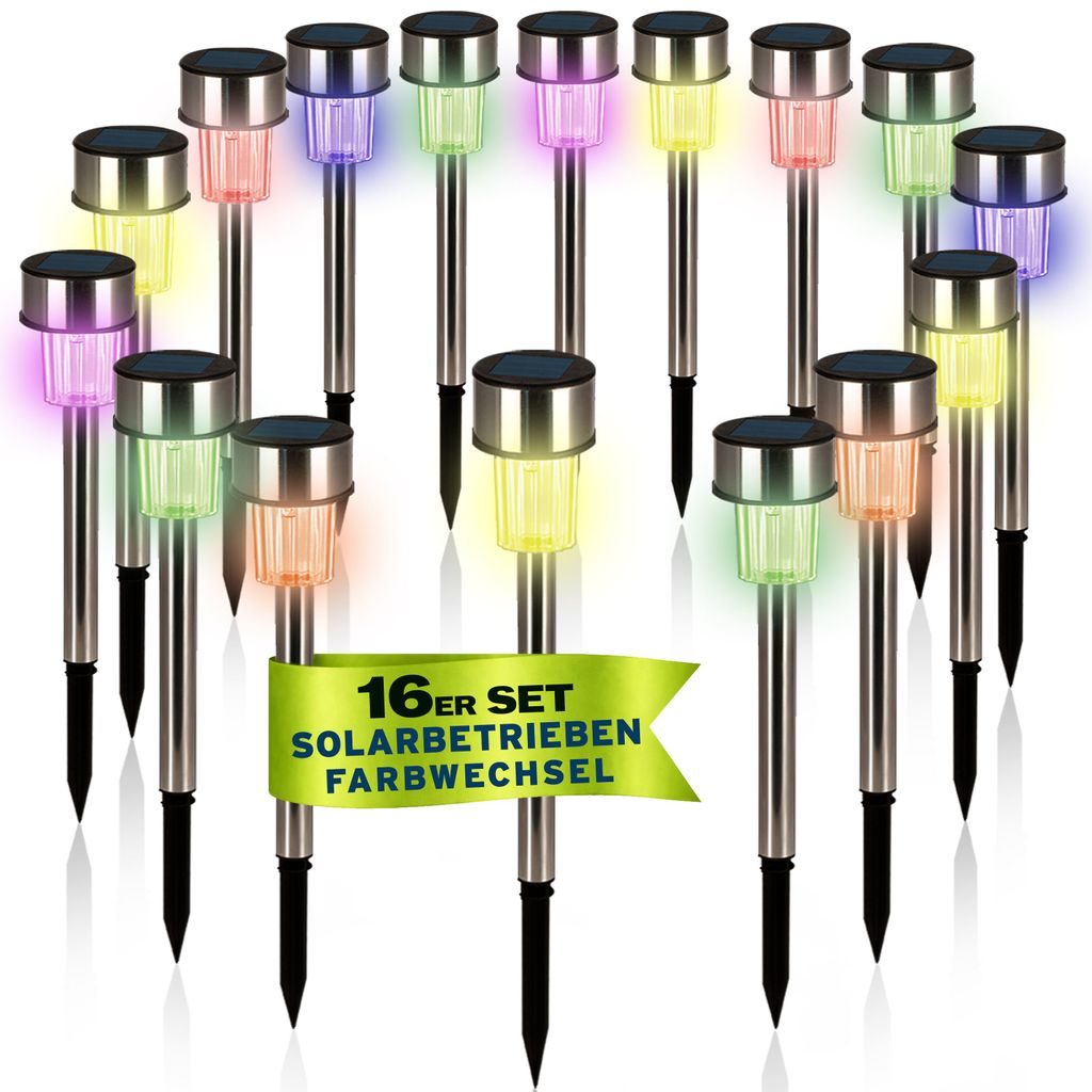 DEUBA® Lampes solaires de Jardin Lot de 16 lumières Image du produit 