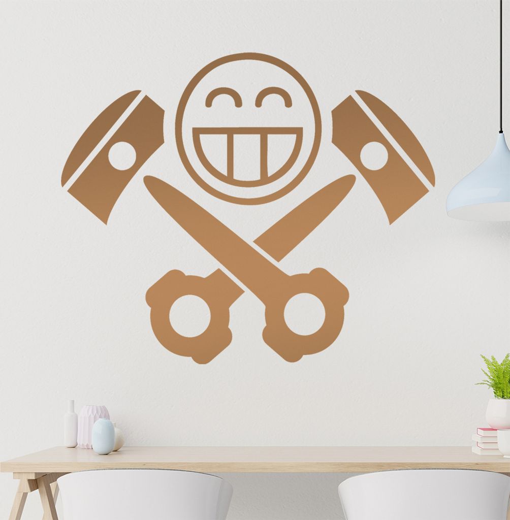 Hubraum Junkie Wandtattoo in 6 Größen - Wandaufkleber Wall Sticker - Dekoration, Küche, Wohnzimmer, Schlafzimmer, Badezimmer
