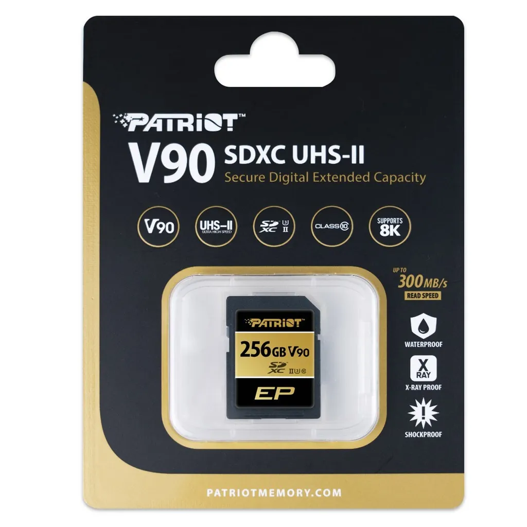 Carte SDXC Patriot Memory 256 GB UHS-II Class 10 haute performance V90