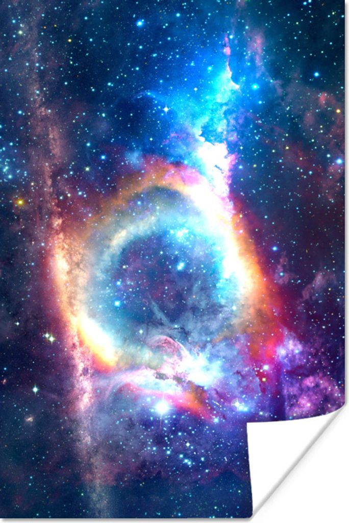 MuchoWow Poster Weltraum - Sterne - Regenbogen 20x30 cm - Papierdruck