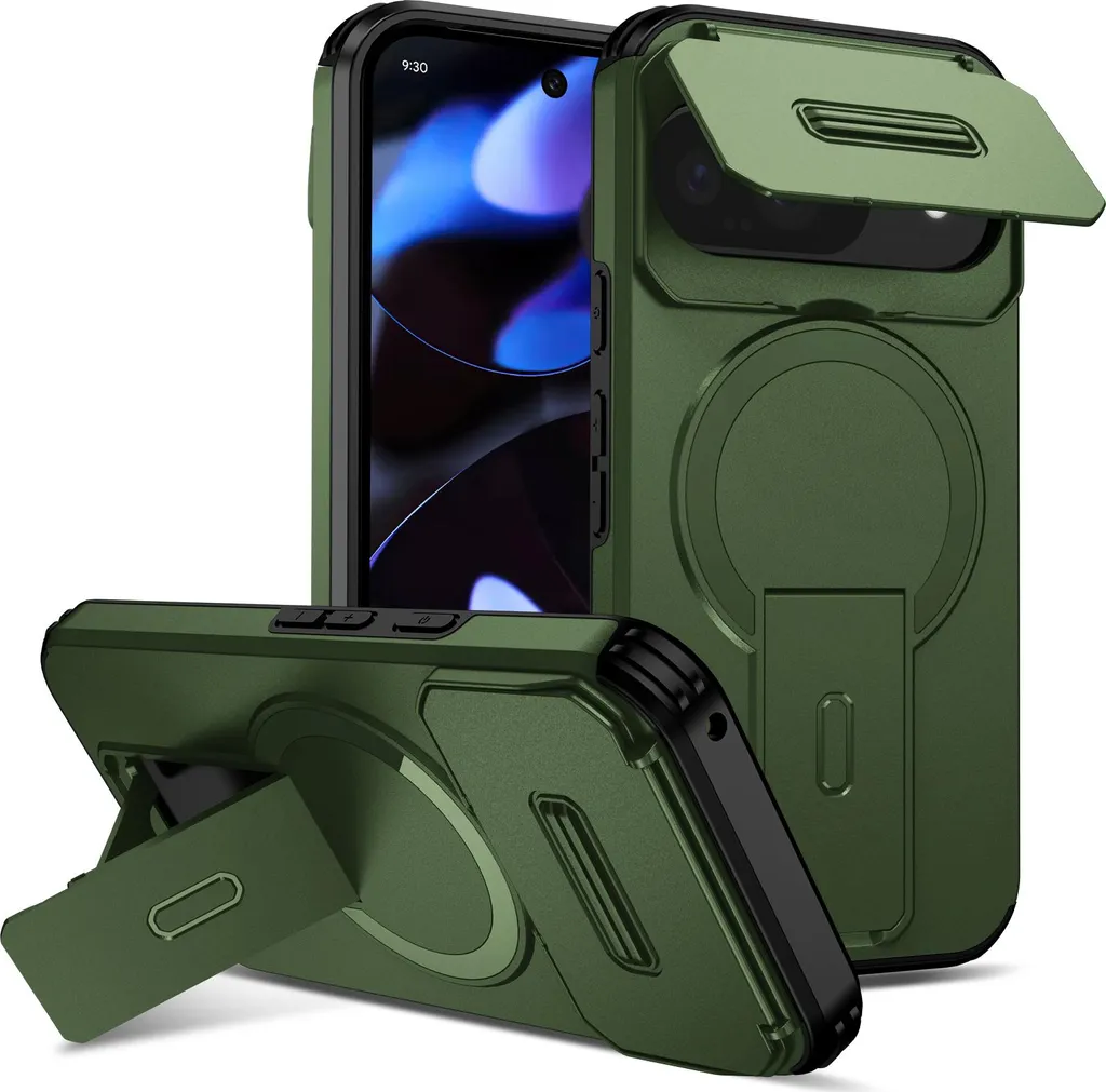 Cover Google Pixel 10 Pro Verde Militare Magnetica con Stand