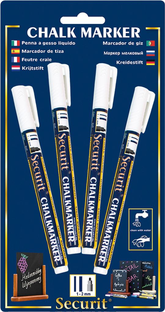 Kreidemarker 4er Set 1-2mm BL-SMA100-V4 von VERMES B.V. Produktbild 
