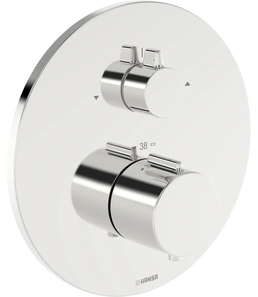 Hansa Fertigset für zwei Abgänge HANSAEASYTHERM 8862, Rosette rund, Chrom, 1 Stk.