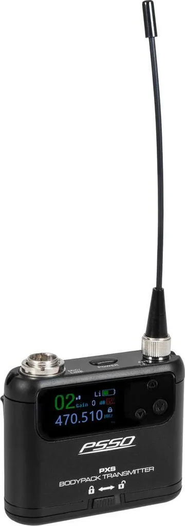 PSSO PXS Émetteur de poche miniature 470-510 MHz pour micro cravate