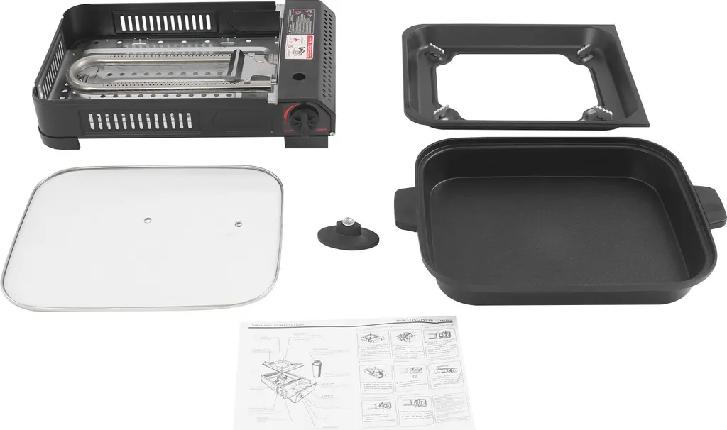 Réchaud à gaz portable coupe-vent avec plaque de cuisson grill - 5