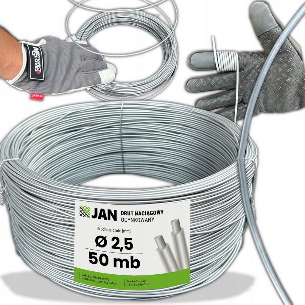 Pozinkovaný napínací drát - 2,5 mm - 50 M - Odolný - Odolný Obrázek produktu 
