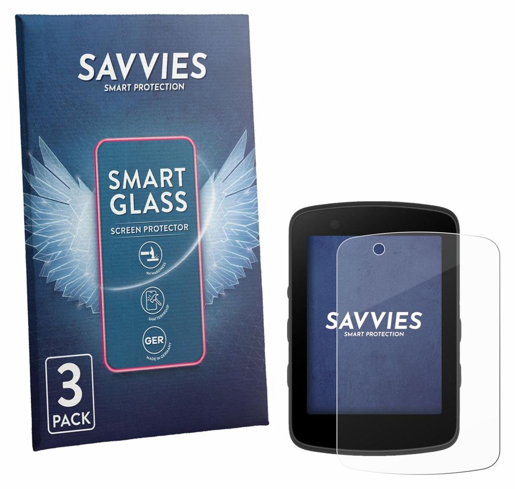 3x Savvies Schutzglas Folie für Bryton Rider 650 9H Panzer Schutzfolie Glas Displayschutz klar transparent