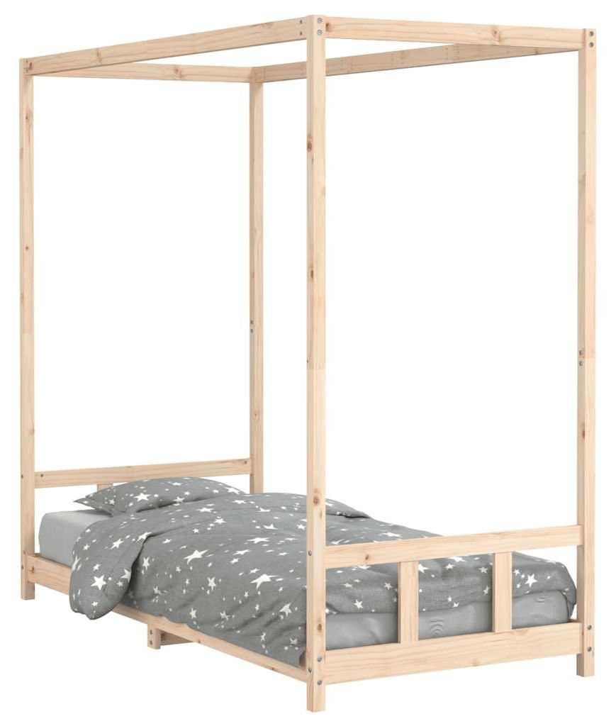vidaXL Detská postieľka 90x200 cm z masívneho borovicového Obrázok produktu 