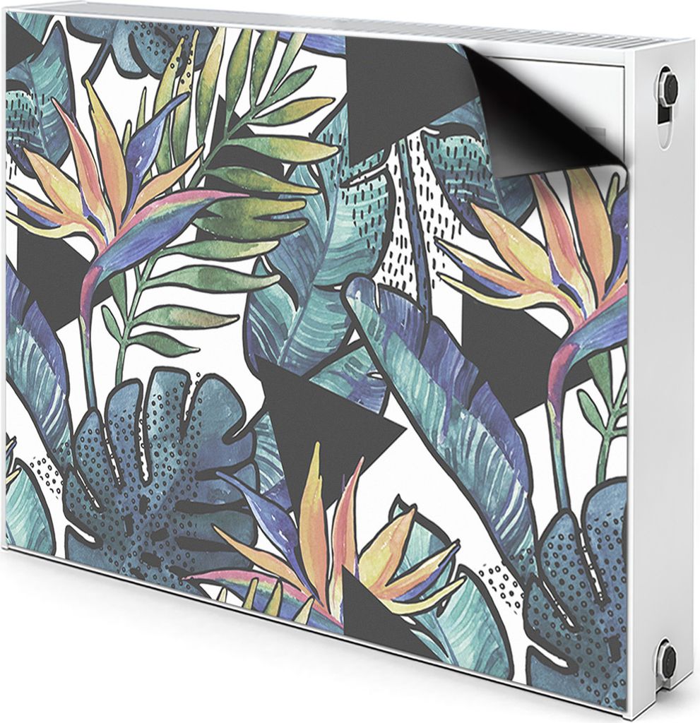 Magnet Heizkörperverkleidung Heizkörper-Abdeckung Heizung Heizkörper 100x60 cm - Blätter, Palme