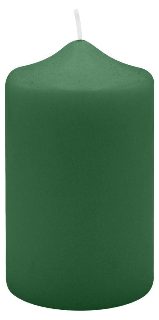 Spitzkopf Stumpen Kerzen Fairway Grün 12 x Ø 7 cm, 6 Stück Produktbild 