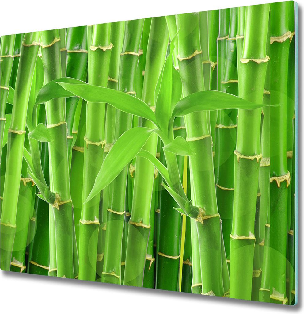 Glas Herdabdeckplatte 60x52 cm Spritzschutz Glasabdeckplatte Schneidebrett Bambusse