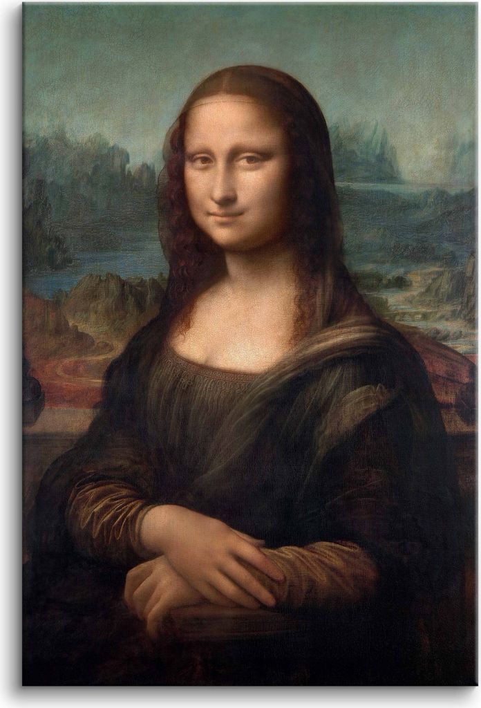 Mona Lisa Kunstdruck Reproduktion Leonardo da Vinci Leinwandbilder für die Wand 80x120 cm